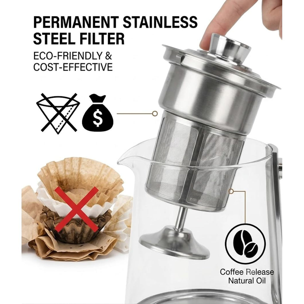 10-Cup Borosilicate Glass Electric Percolator Coffee Pot O892