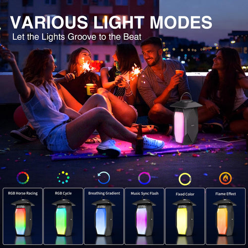 2 Pack Outdoor RGB Bluetooth Speakers H212