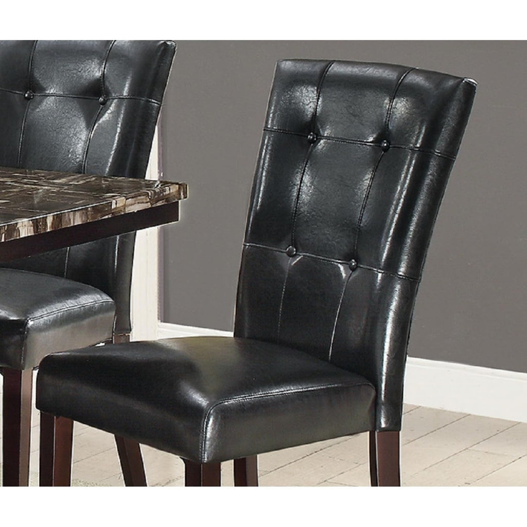 Black Faux Leather Parson Chairs Set of 2 R221