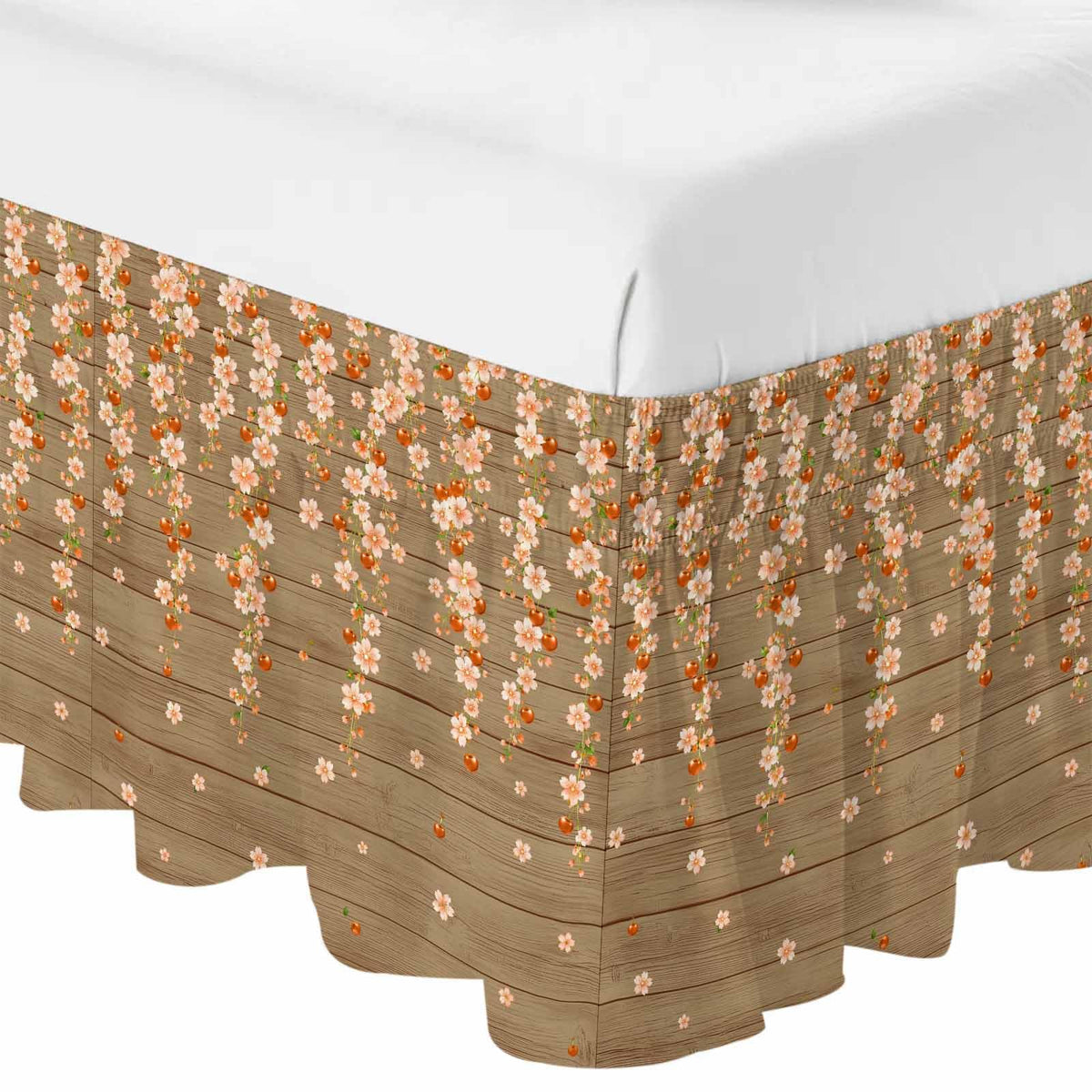 Ruffle Wrap Around Bed Skirt California King 18" Drop O51224