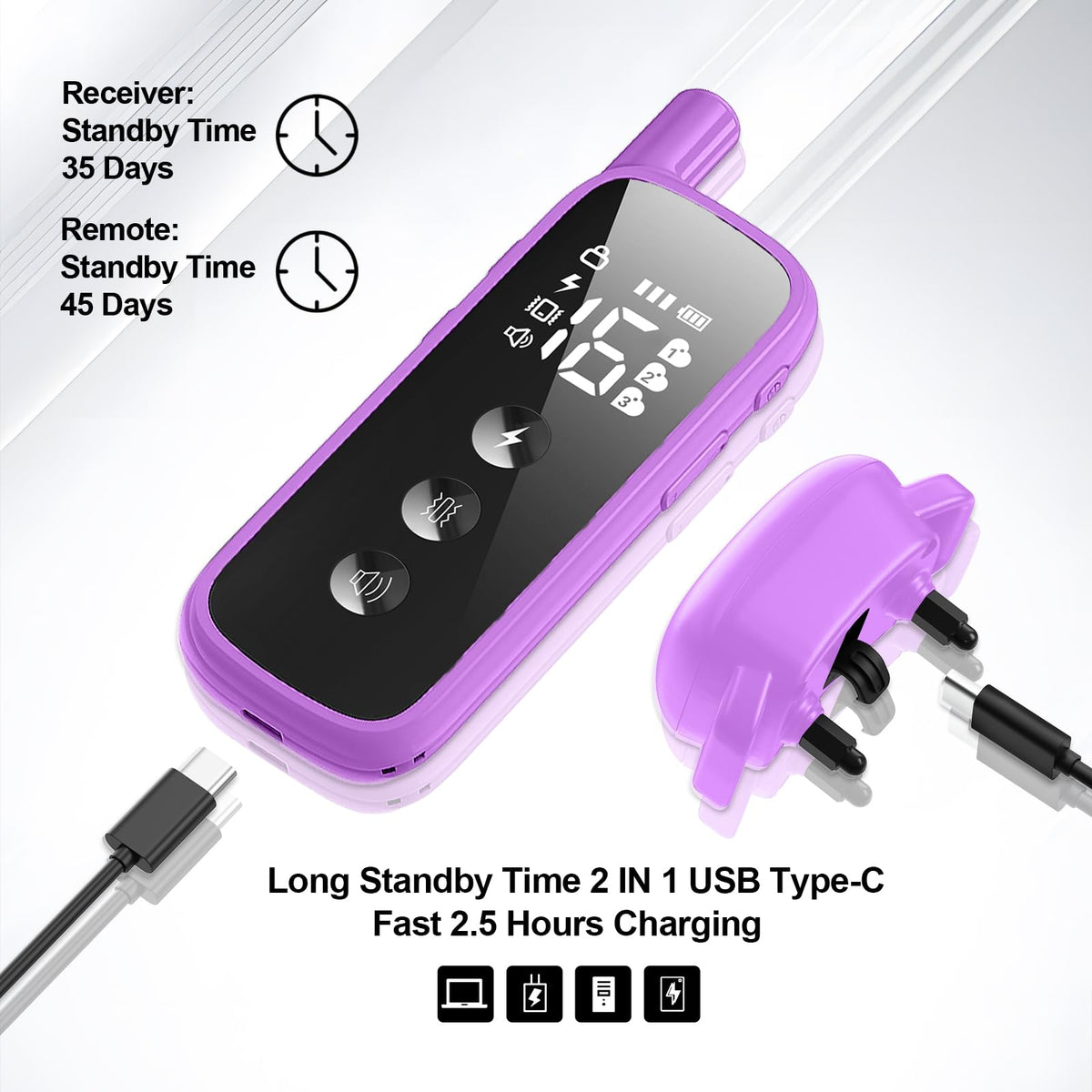 Dog Training Collar with Remote Purple I691