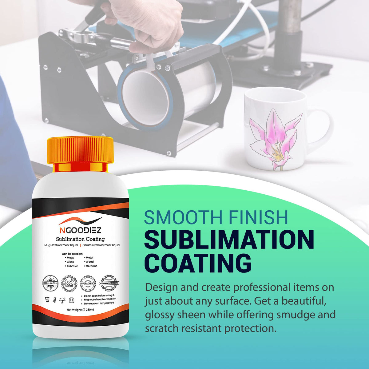 1000ml Quick Dry Washable Sublimation Spray + 250ml High Gloss Waterproof Coating N326