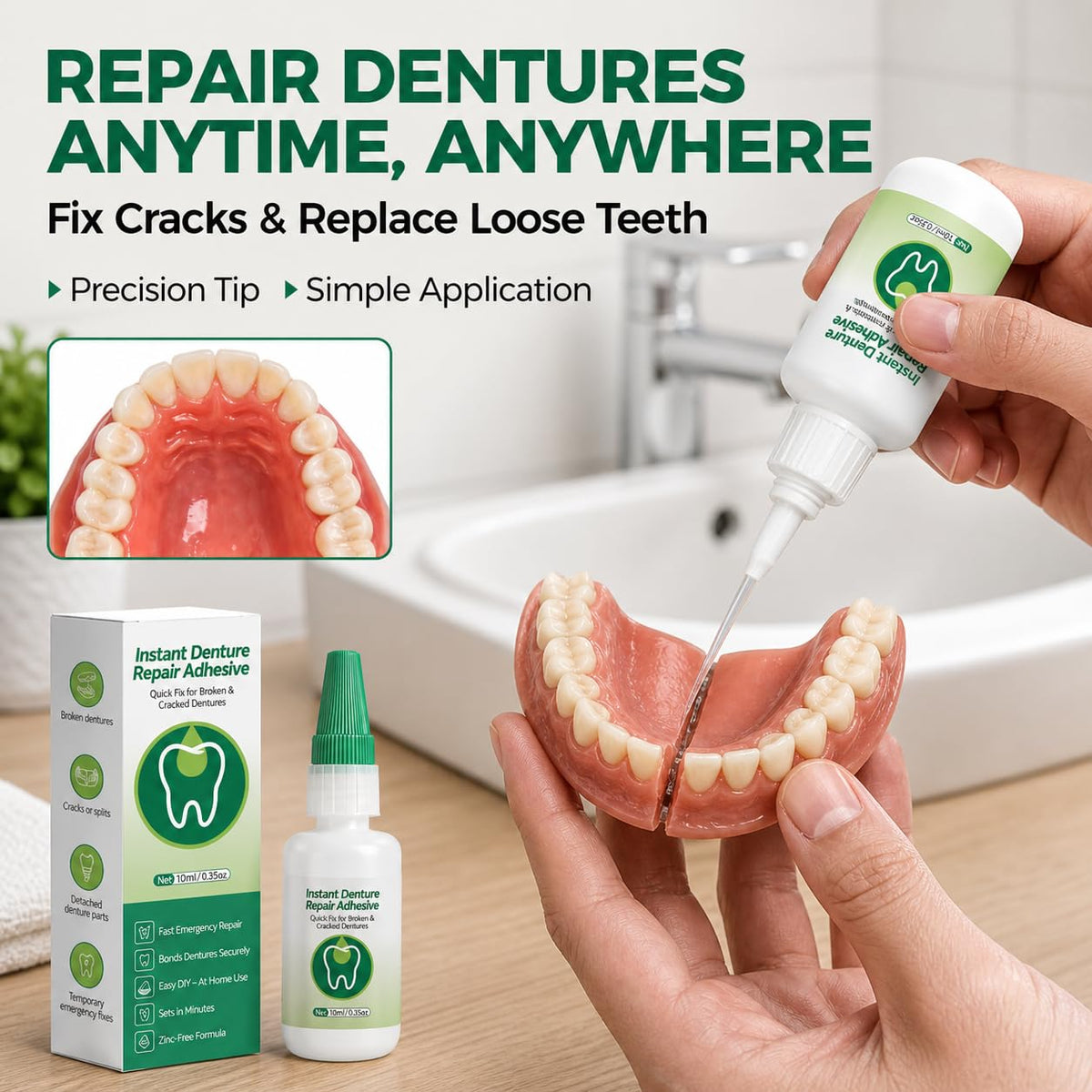 Denture Repair Adhesive Kit 10ML K967