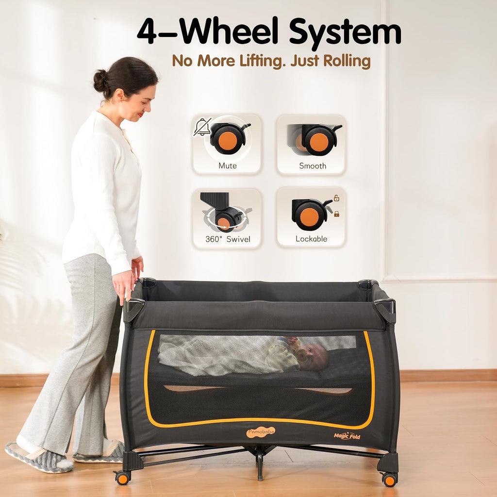6 in 1 Baby Pack and Play with Bassinet and Changing Table K121859