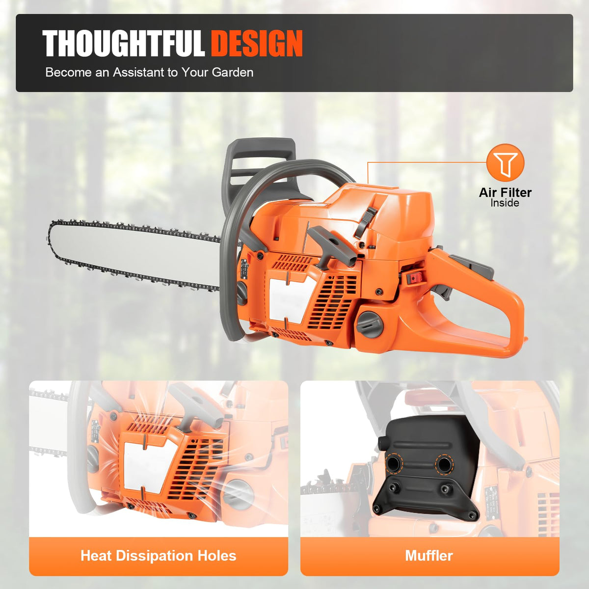 71.8CC 24inch 2-Stroke Gas Chainsaw F7623