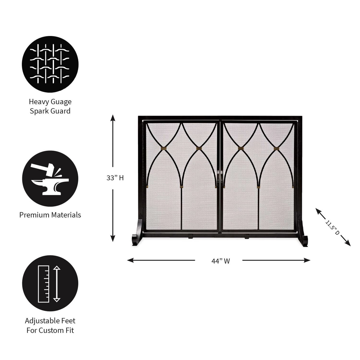 Black Metal Fireplace Screen A421
