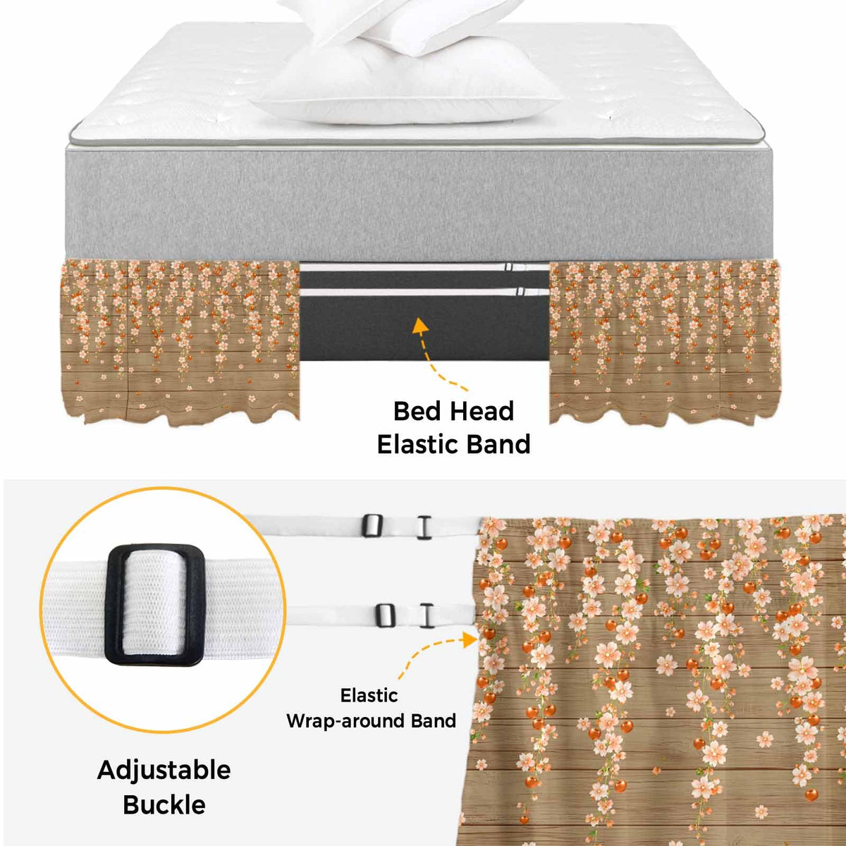 Ruffle Wrap Around Bed Skirt California King 18" Drop O51224