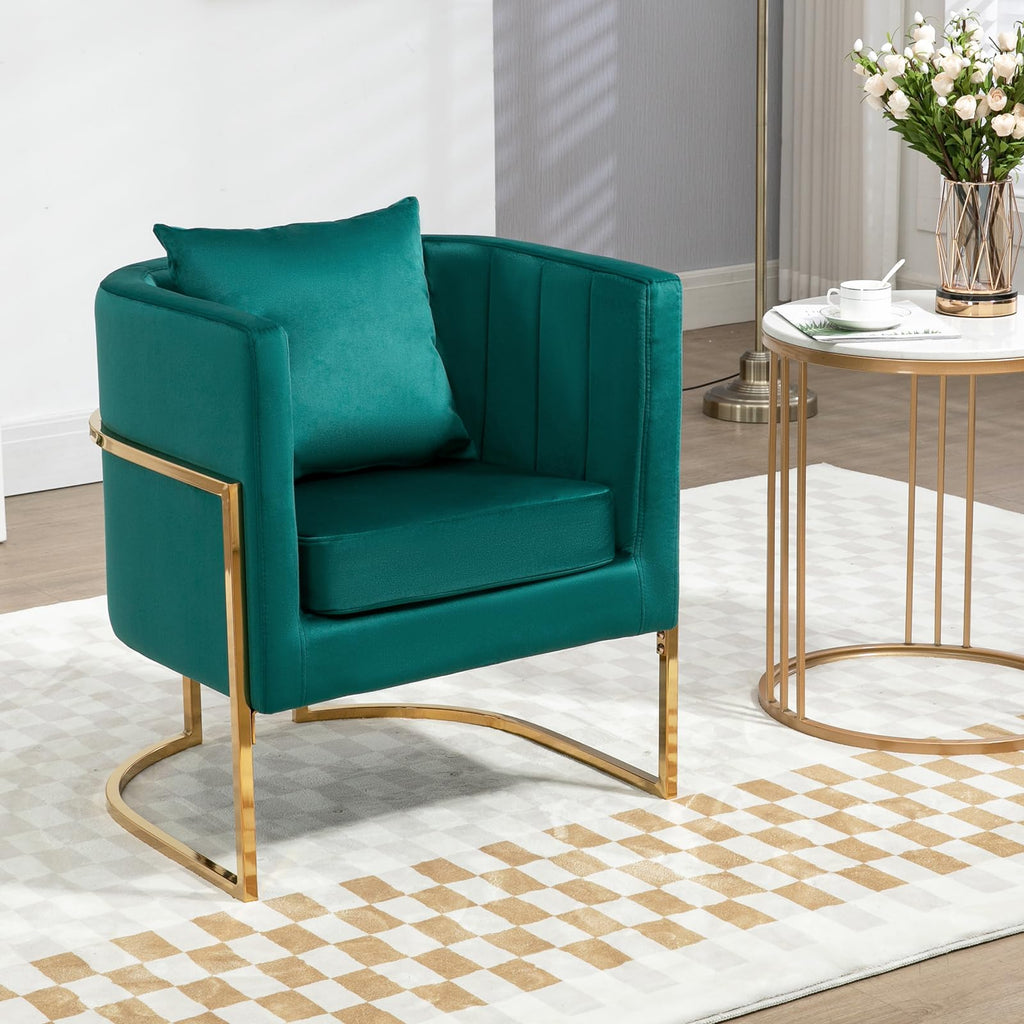 Velvet Accent Chairs Set of 2 Green X2180