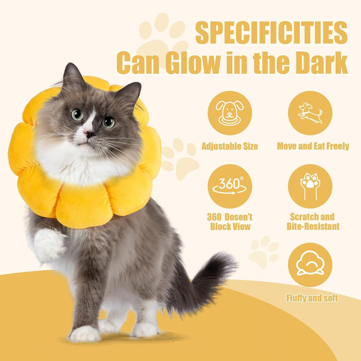 Soft Dog Cone for Dogs and Cats, Adjustable Dog Collar Alternative E742282