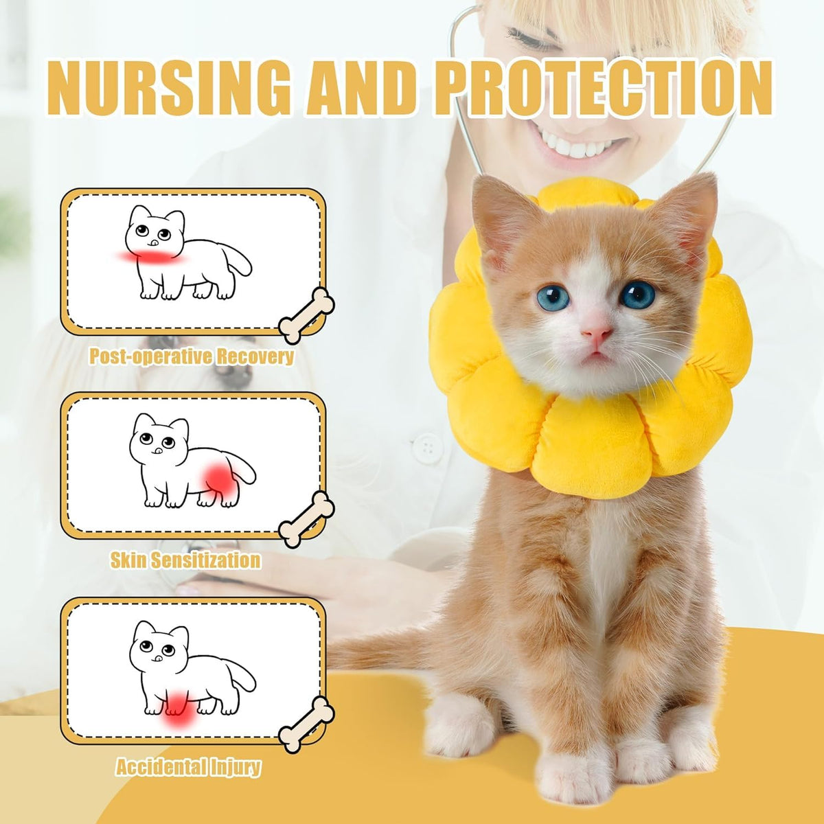 Soft Dog Cone for Dogs and Cats, Adjustable Dog Collar Alternative E742282