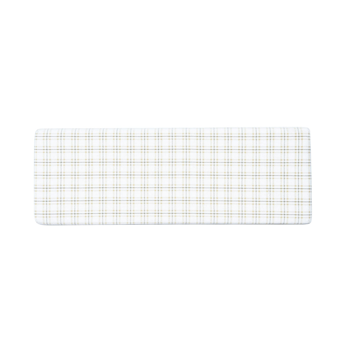 Natural Plaid Woven Fabric Bench Y2684