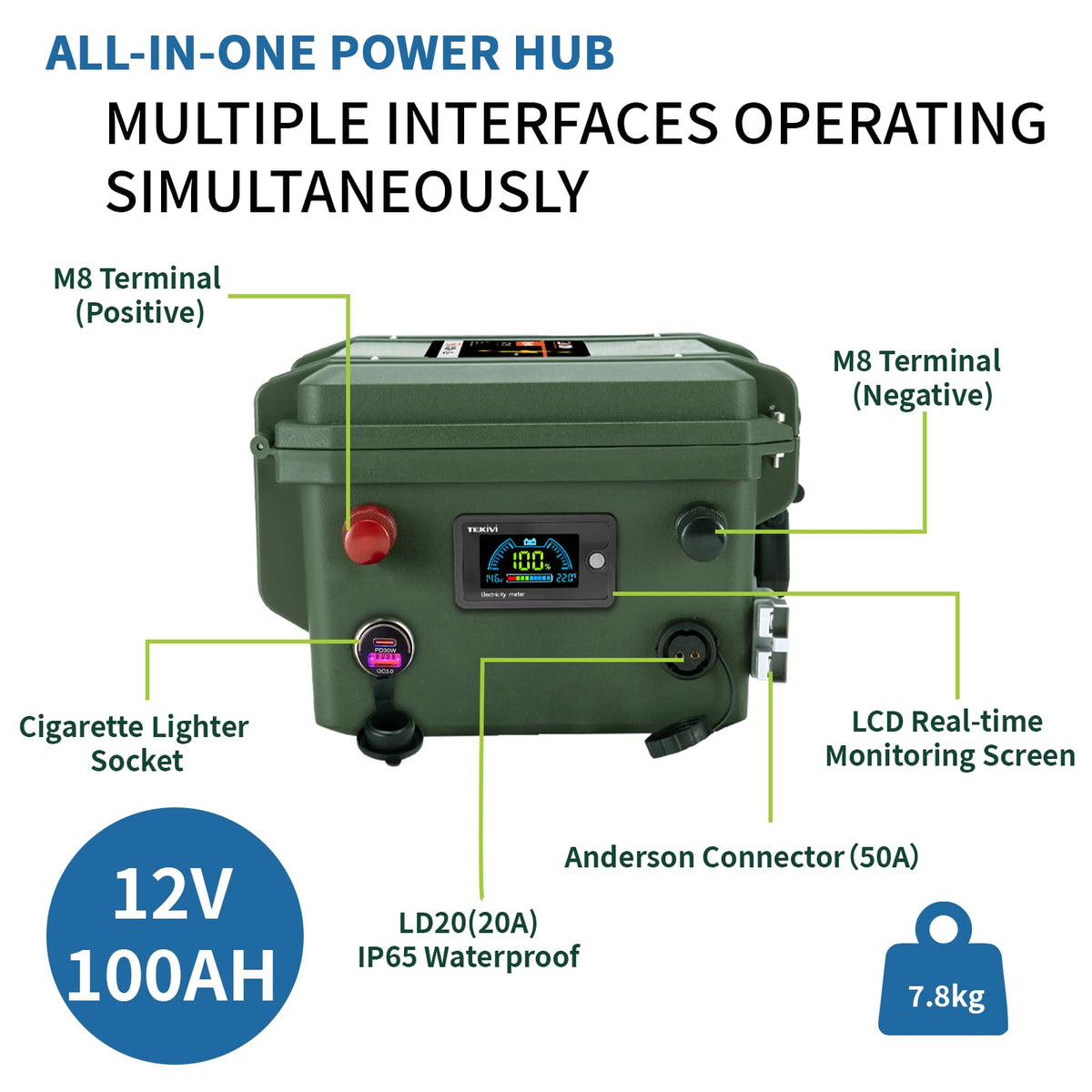 12V 100Ah LiFePO4 Deep Cycle Battery W26456