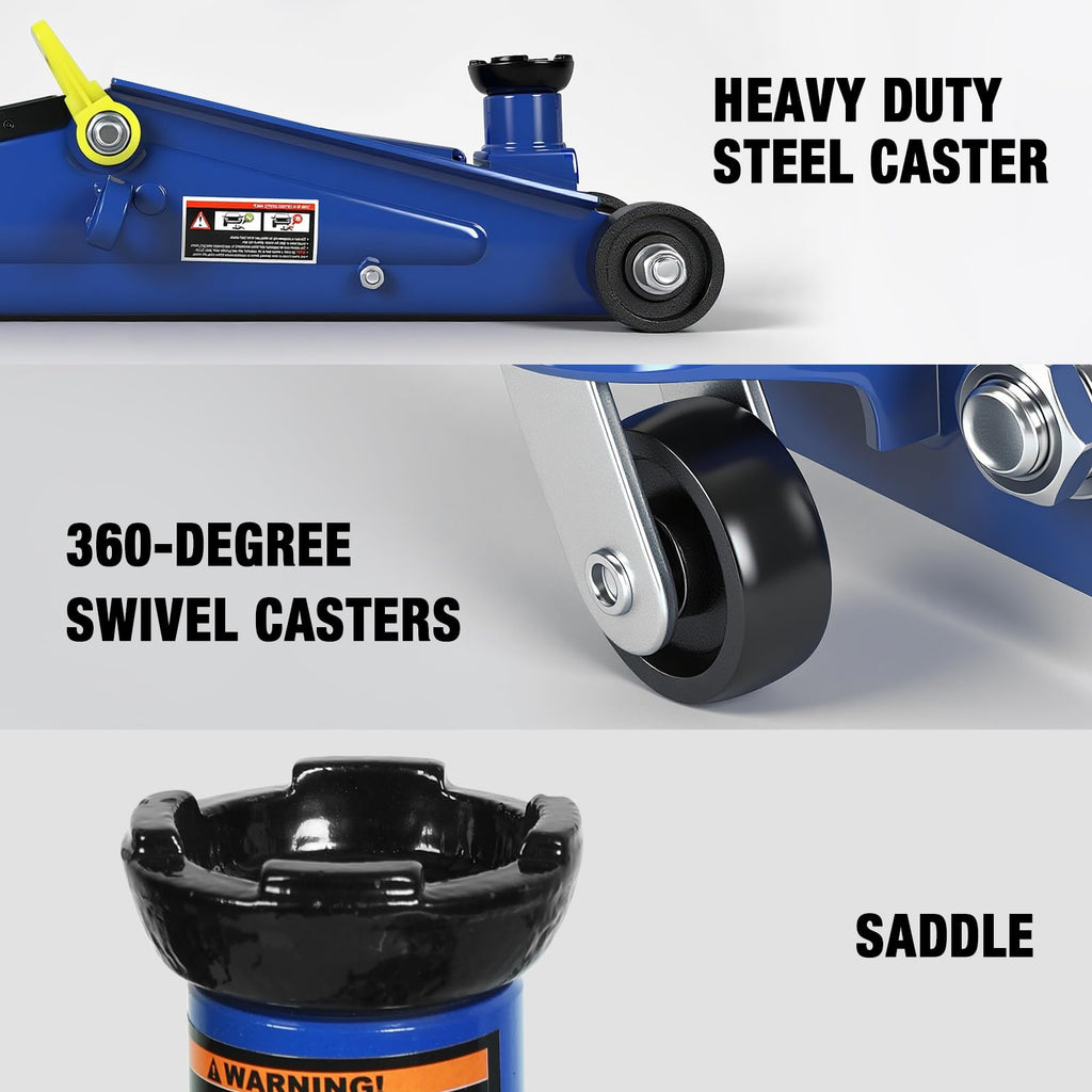 3 Ton Hydraulic Floor Jack, 6000 LBS Capacity, Blue I455165