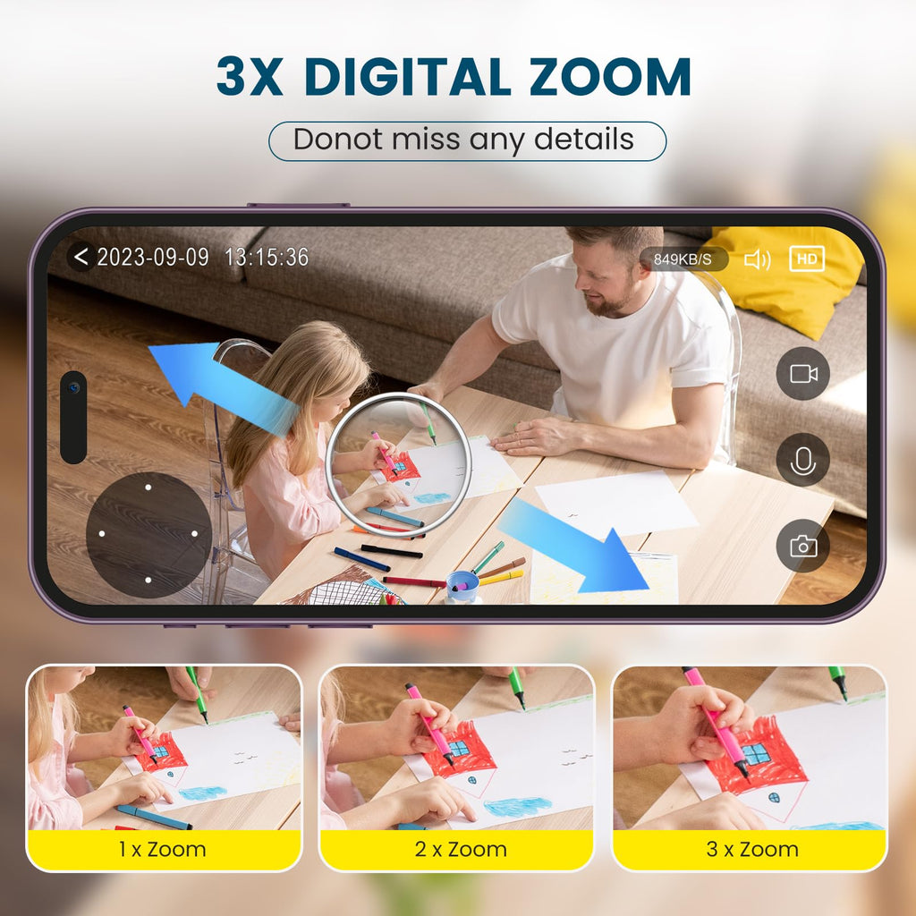 2K Indoor Security Camera with Night Vision F71231