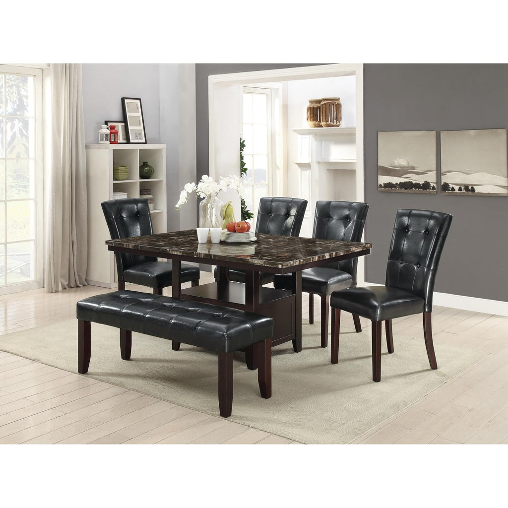 Black Faux Leather Parson Chairs Set of 2 R221