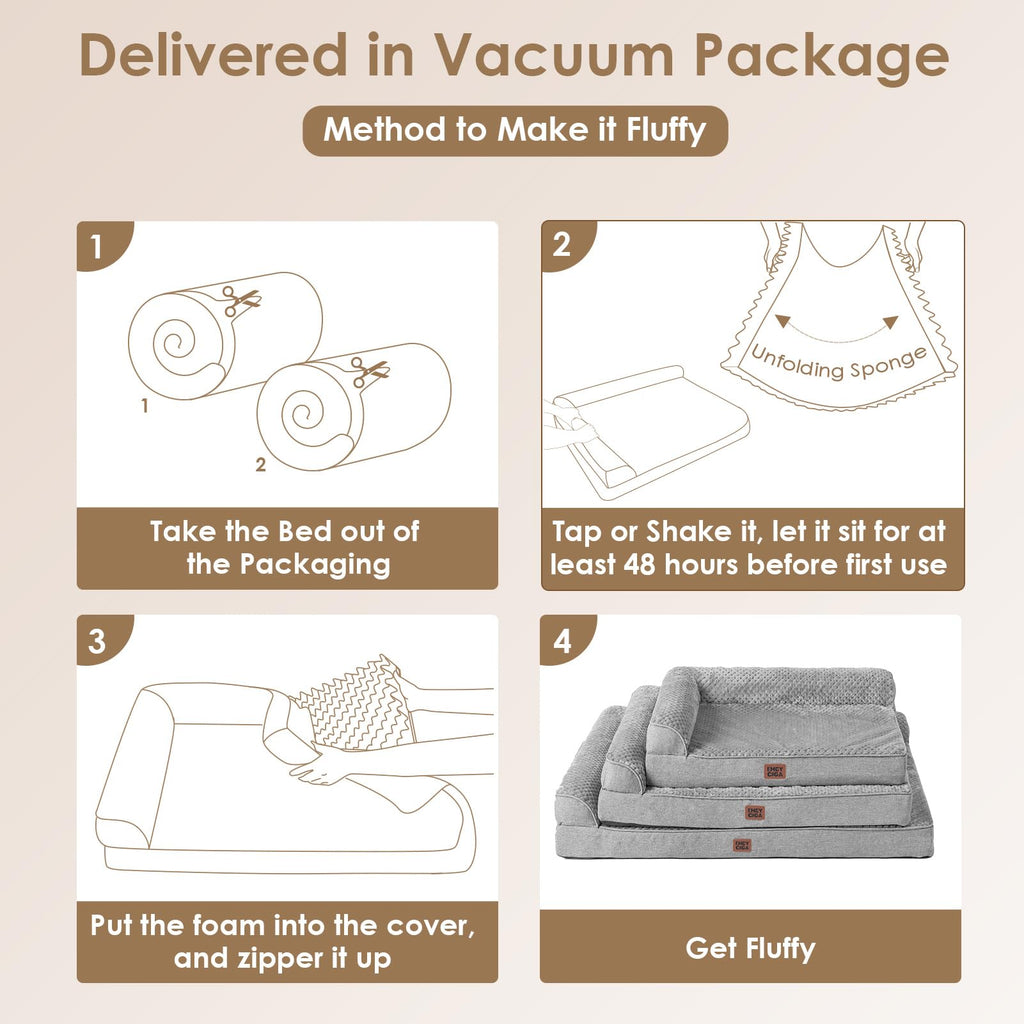 Medium Grey Memory Foam Dog Bed K81582