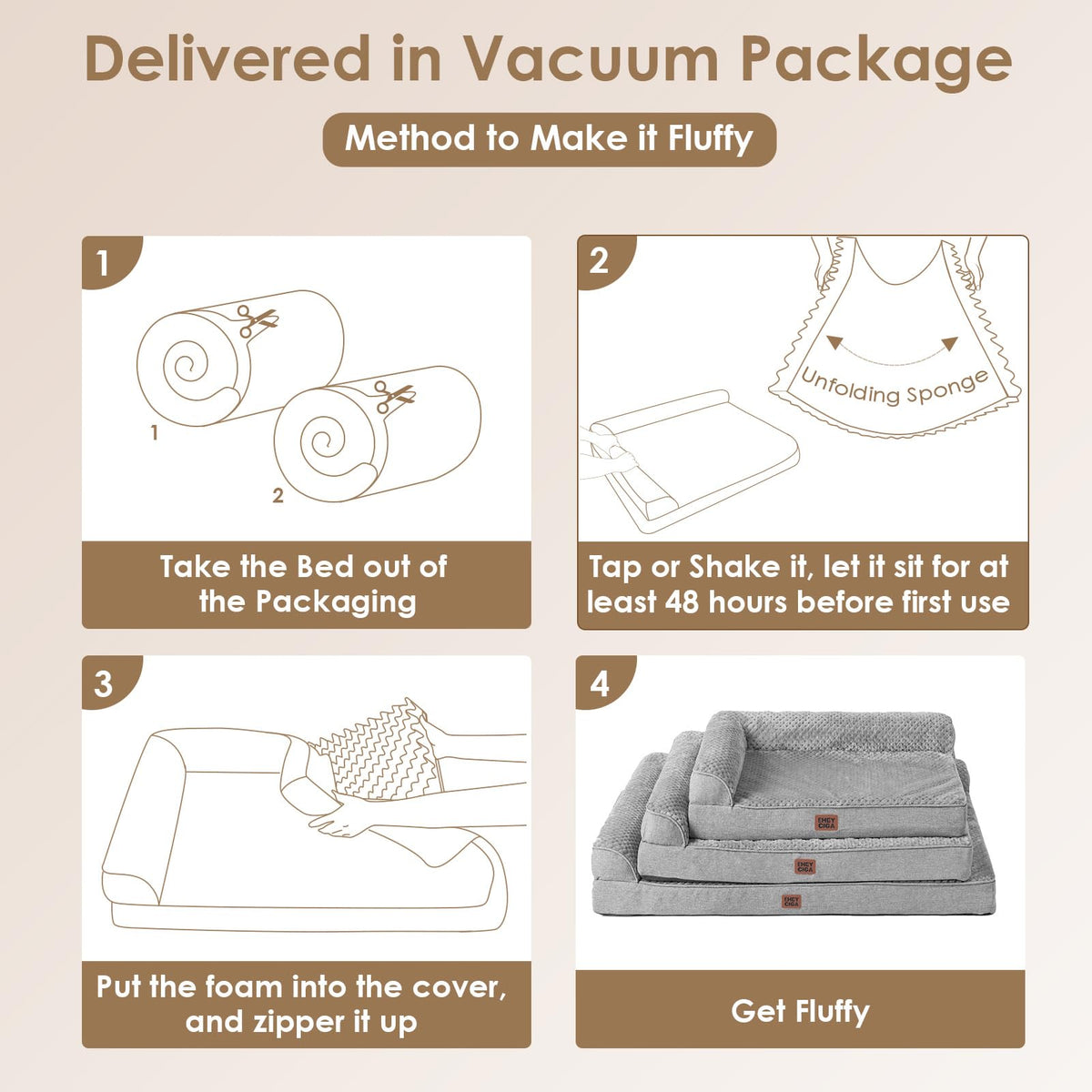 Medium Grey Memory Foam Dog Bed K81582