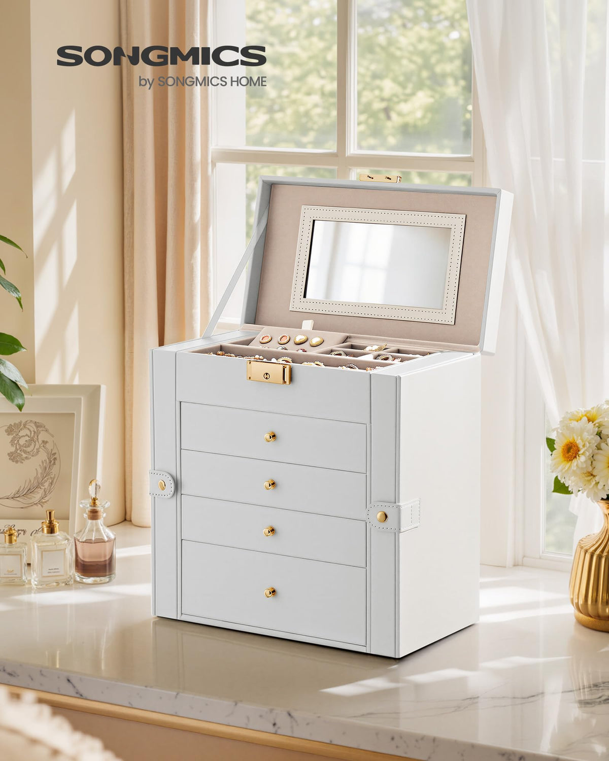 5-Layer Jewelry Box Organizer with 4 Drawers B131