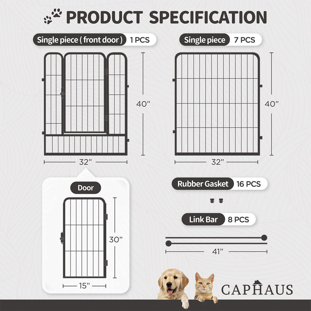 32 Inch Metal Foldable Pet Playpen with Door O3530
