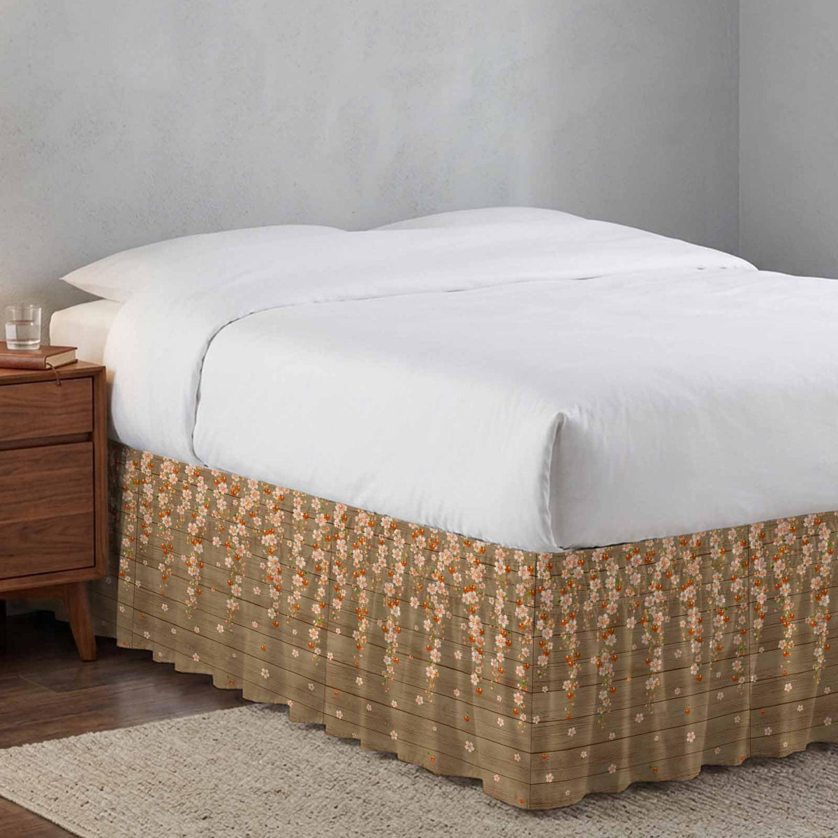 Ruffle Wrap Around Bed Skirt California King 18" Drop O51224