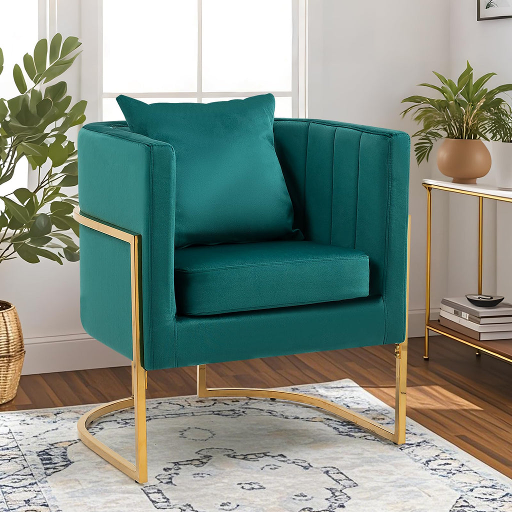 Velvet Accent Chairs Set of 2 Green X2180