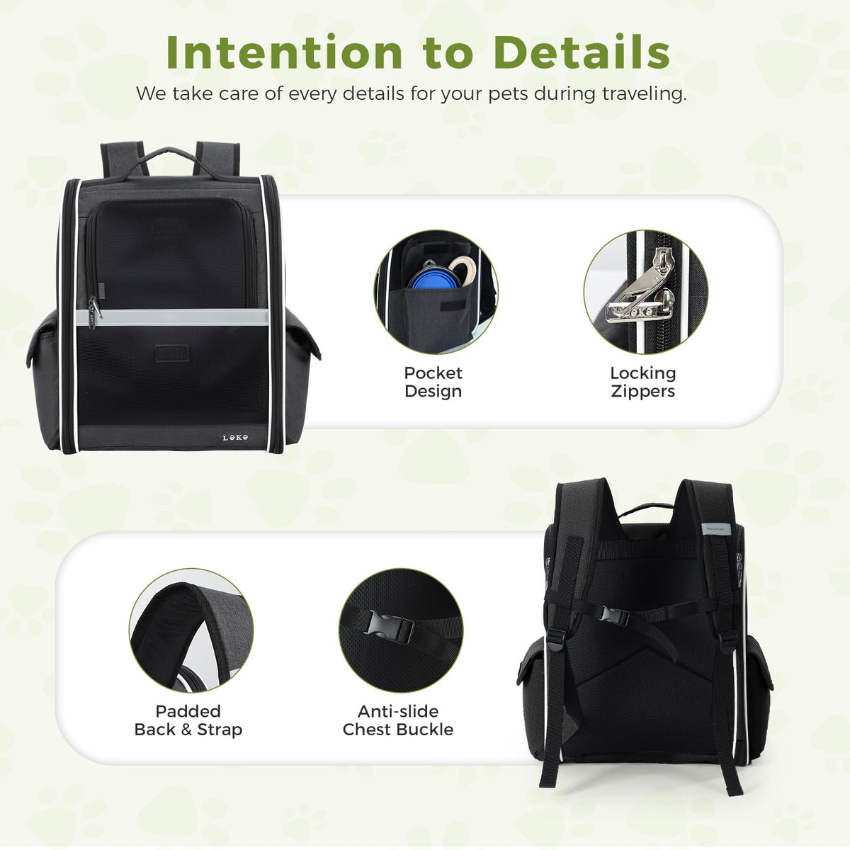Dog Carrier Backpack for Small Medium Dogs Cats up to 18 lbs, Breathable Pet Backpack Carrier with 3 Entrances K94585