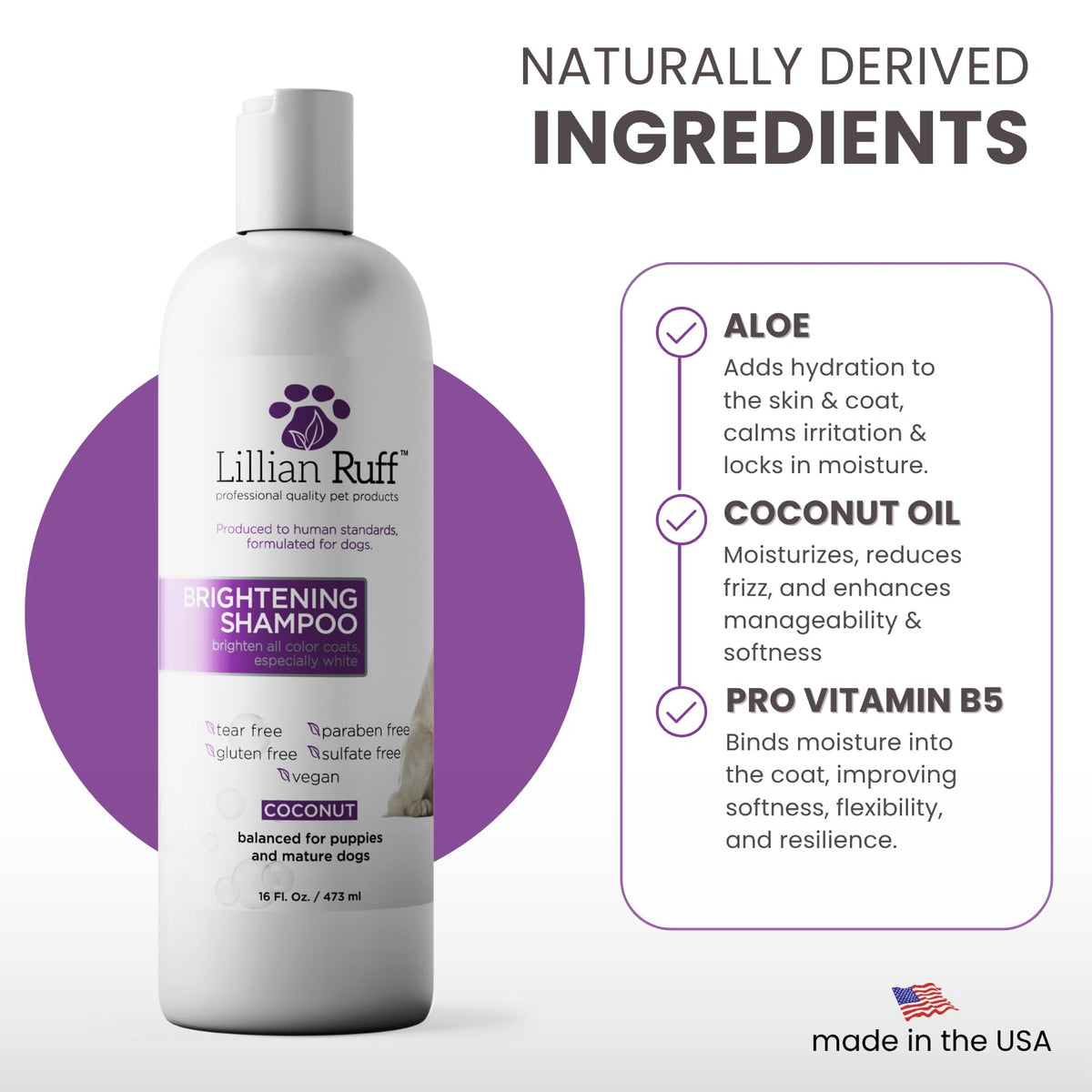 Brightening Dog Shampoo with Aloe & Provitamin B5 16oz V292971