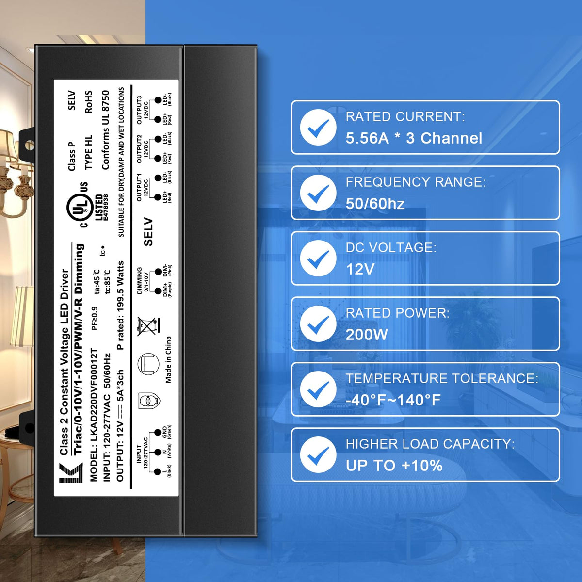 12V 200W Dimmable LED Driver Y67354