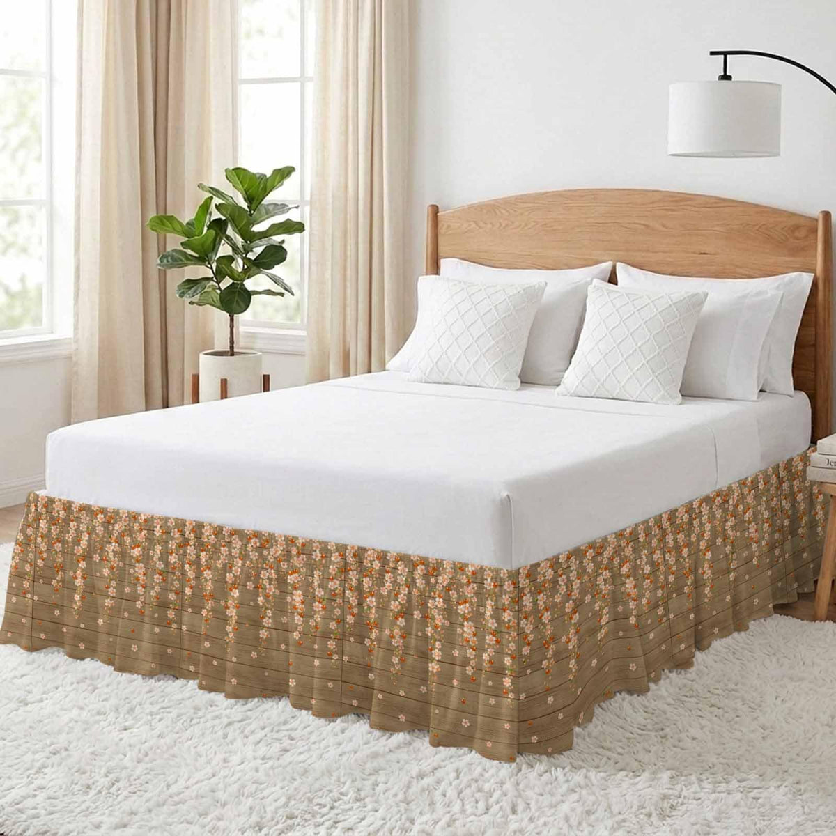 Ruffle Wrap Around Bed Skirt California King 18" Drop O51224