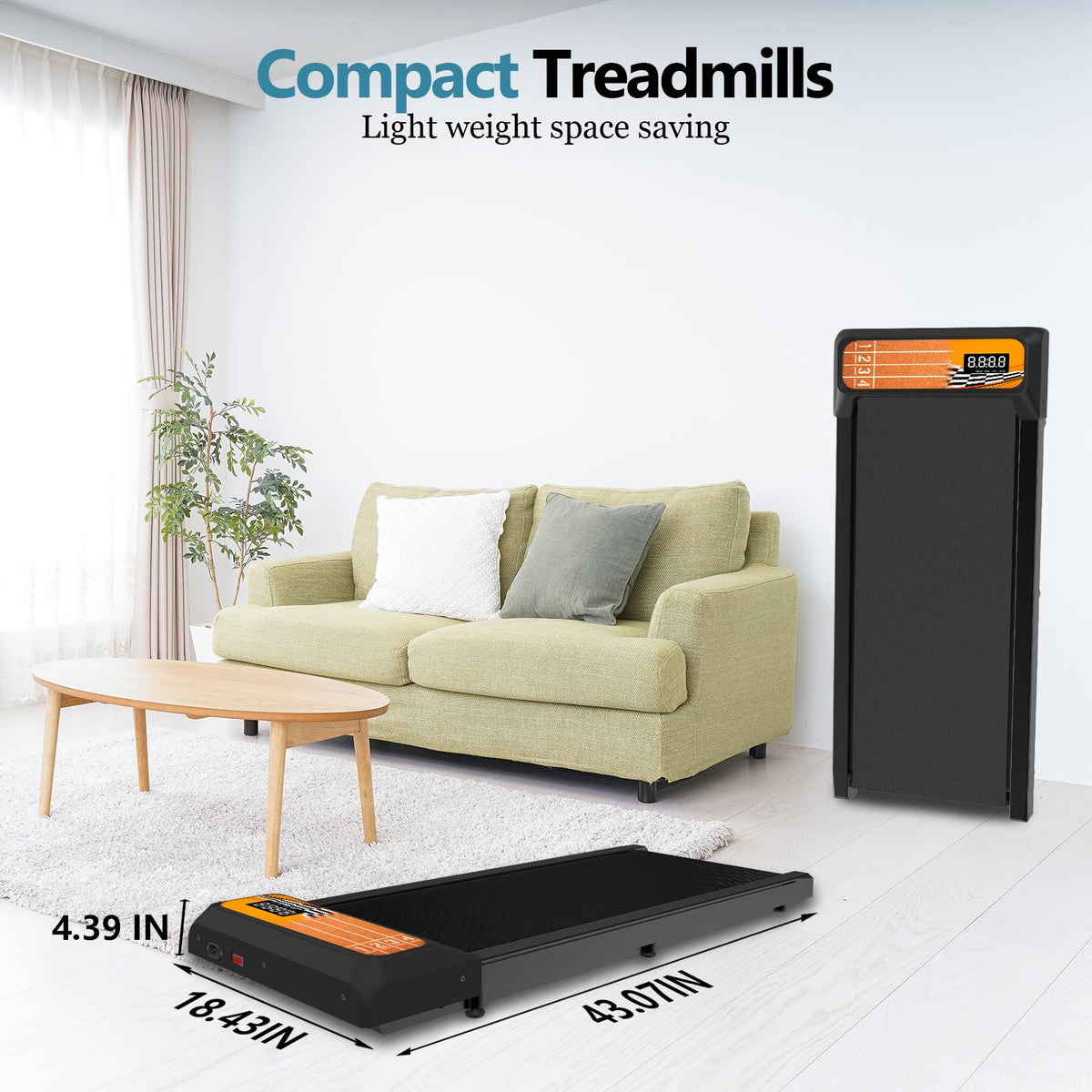 2.5 Hp Incline Walking Pad Treadmill S616818