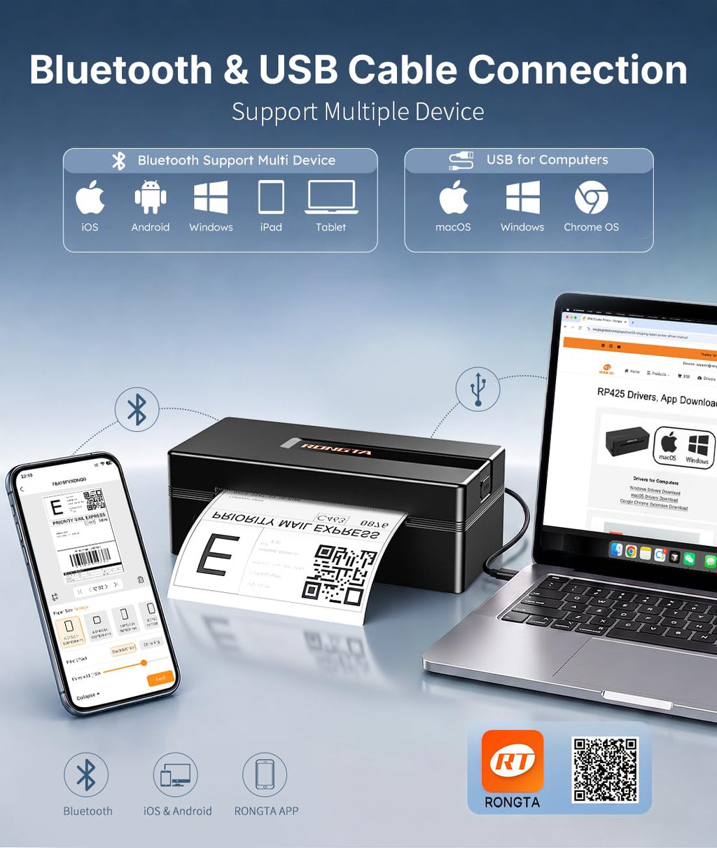 Bluetooth Thermal Shipping Label Printer Y645