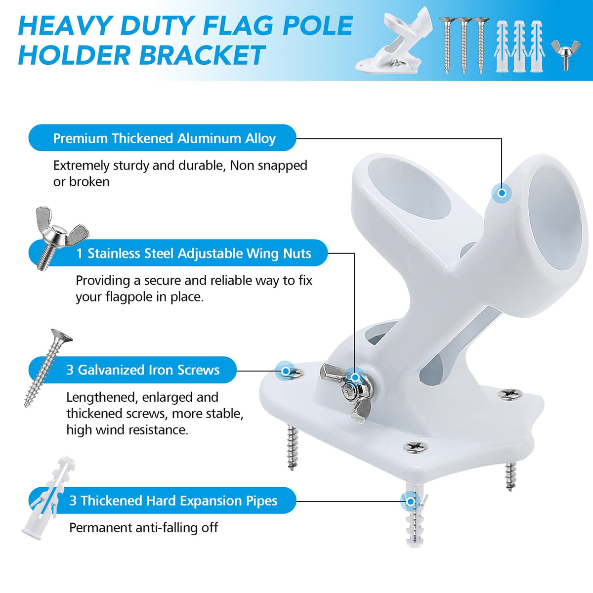 Heavy Duty Aluminum Flag Pole Holder P86198