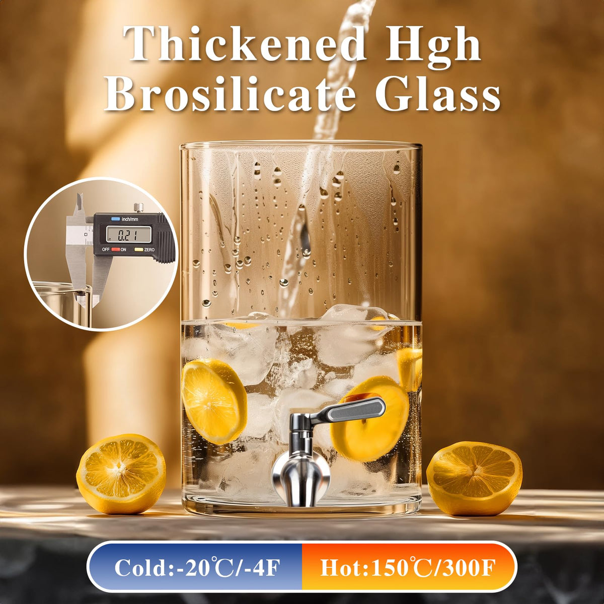 2.1 Gallon Glass Beverage Dispenser with Stand H729380