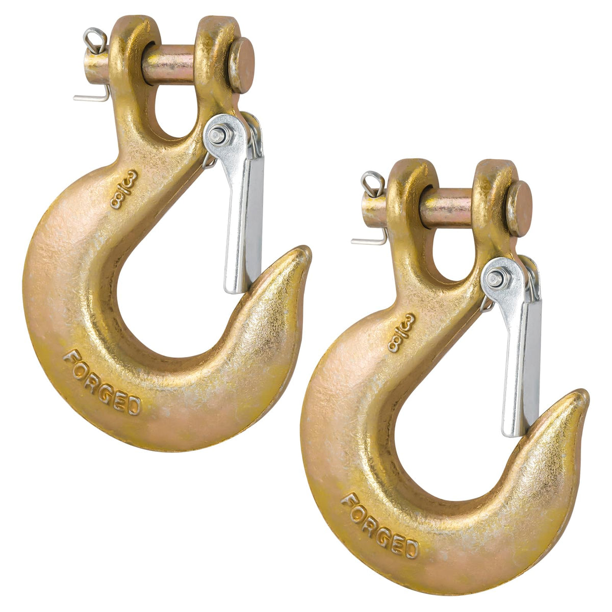 2 Pack 3/8" G70 Clevis Slip Hooks with Safety Latch U623906
