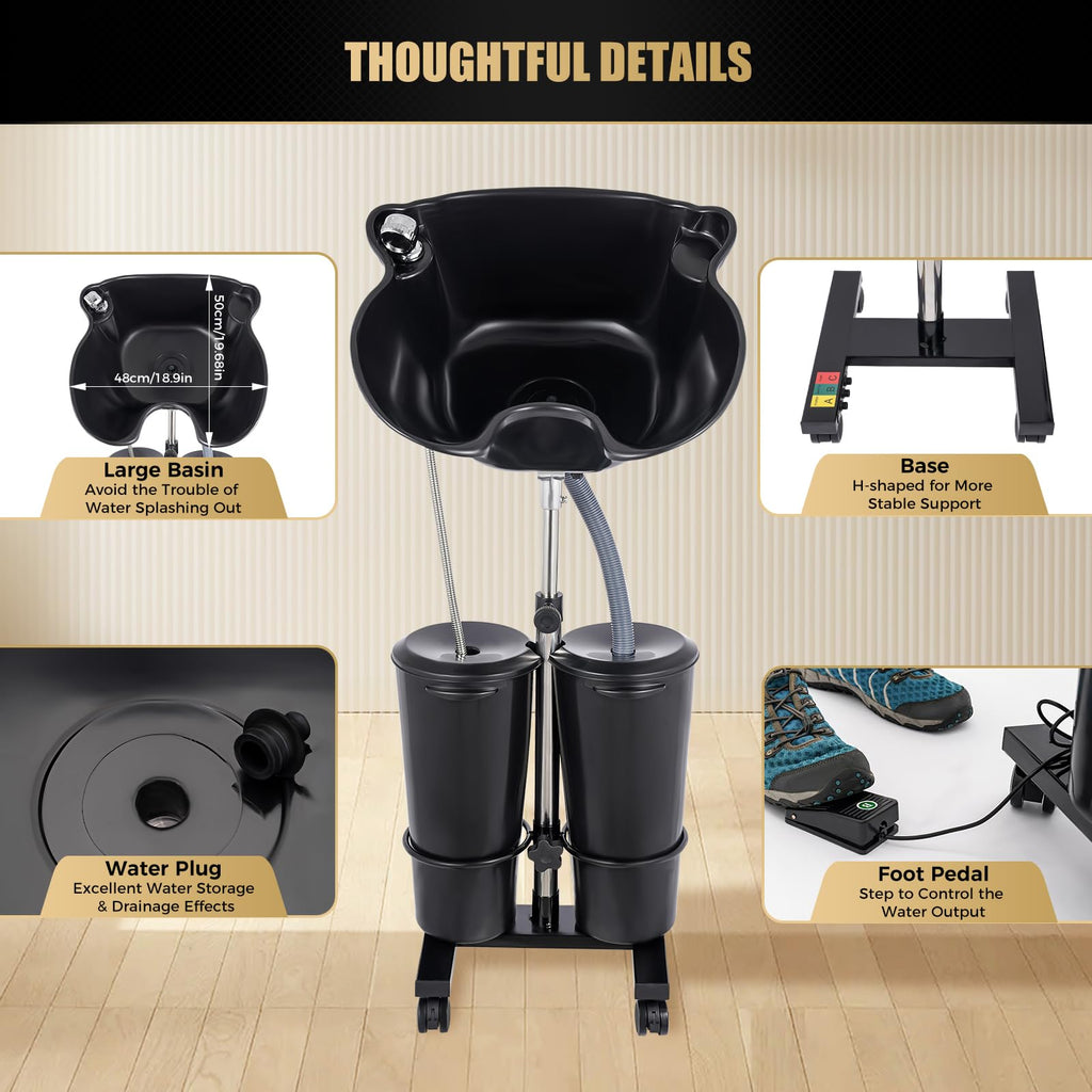 Portable Shampoo Bowl with Electric Pump W1020