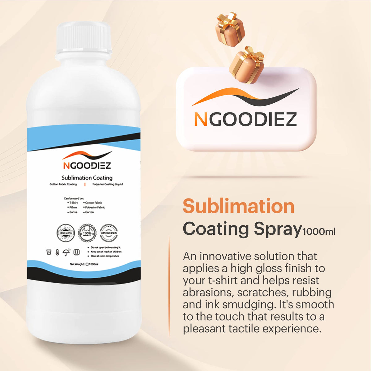 1000ml Quick Dry Washable Sublimation Spray + 250ml High Gloss Waterproof Coating N326