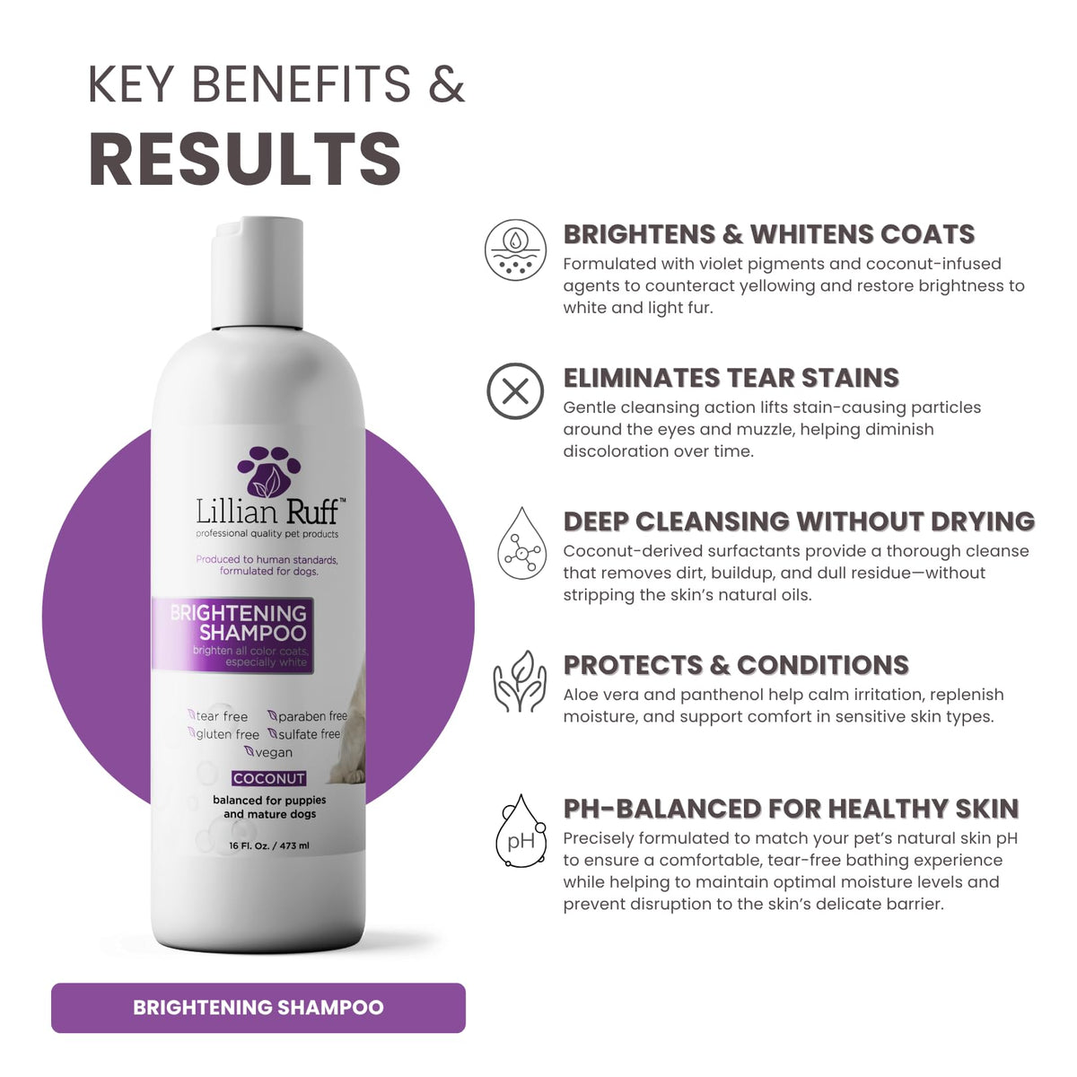 Brightening Dog Shampoo with Aloe & Provitamin B5 16oz V292971