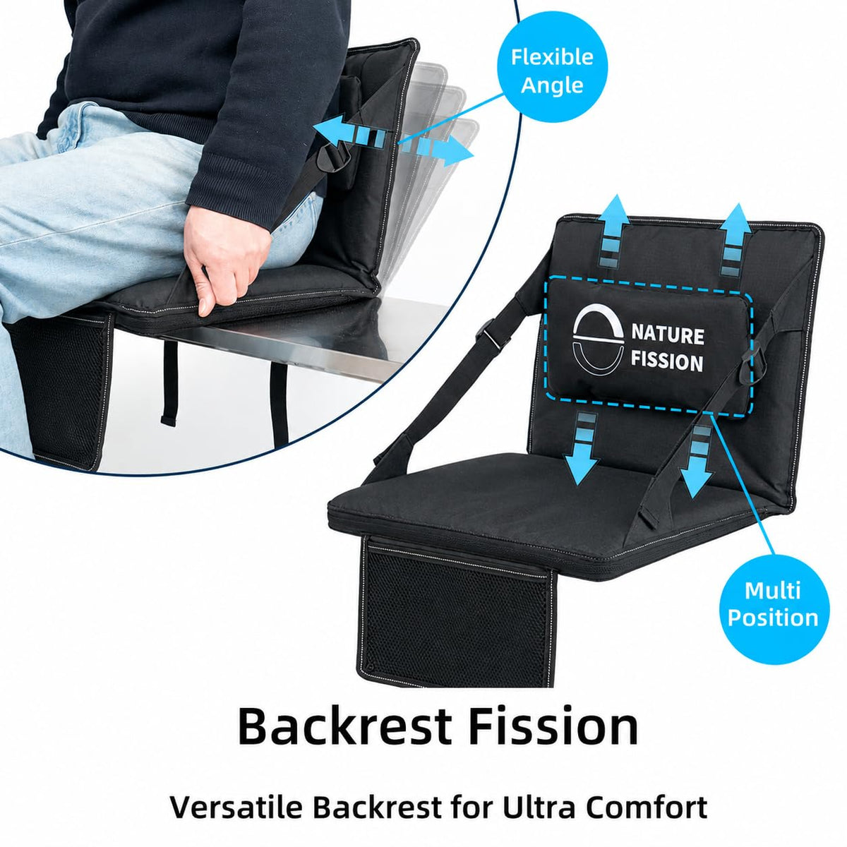 Foldable Portable Stadium Seat with Back and Lumbar Support X96554
