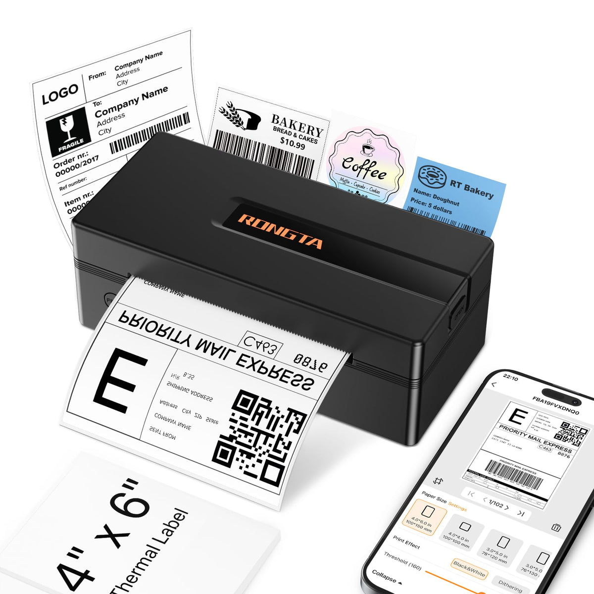 Bluetooth Thermal Shipping Label Printer Y645