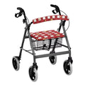 Red Lattice Rollator Walker Accessories Seat and Backrest Rollbar Covers Washable T3834