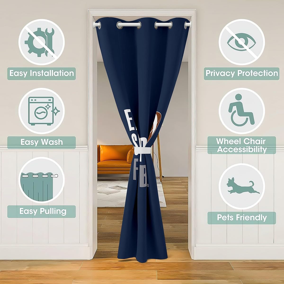 Football Doorway Curtain 34"x80" 1 Panel Y9921
