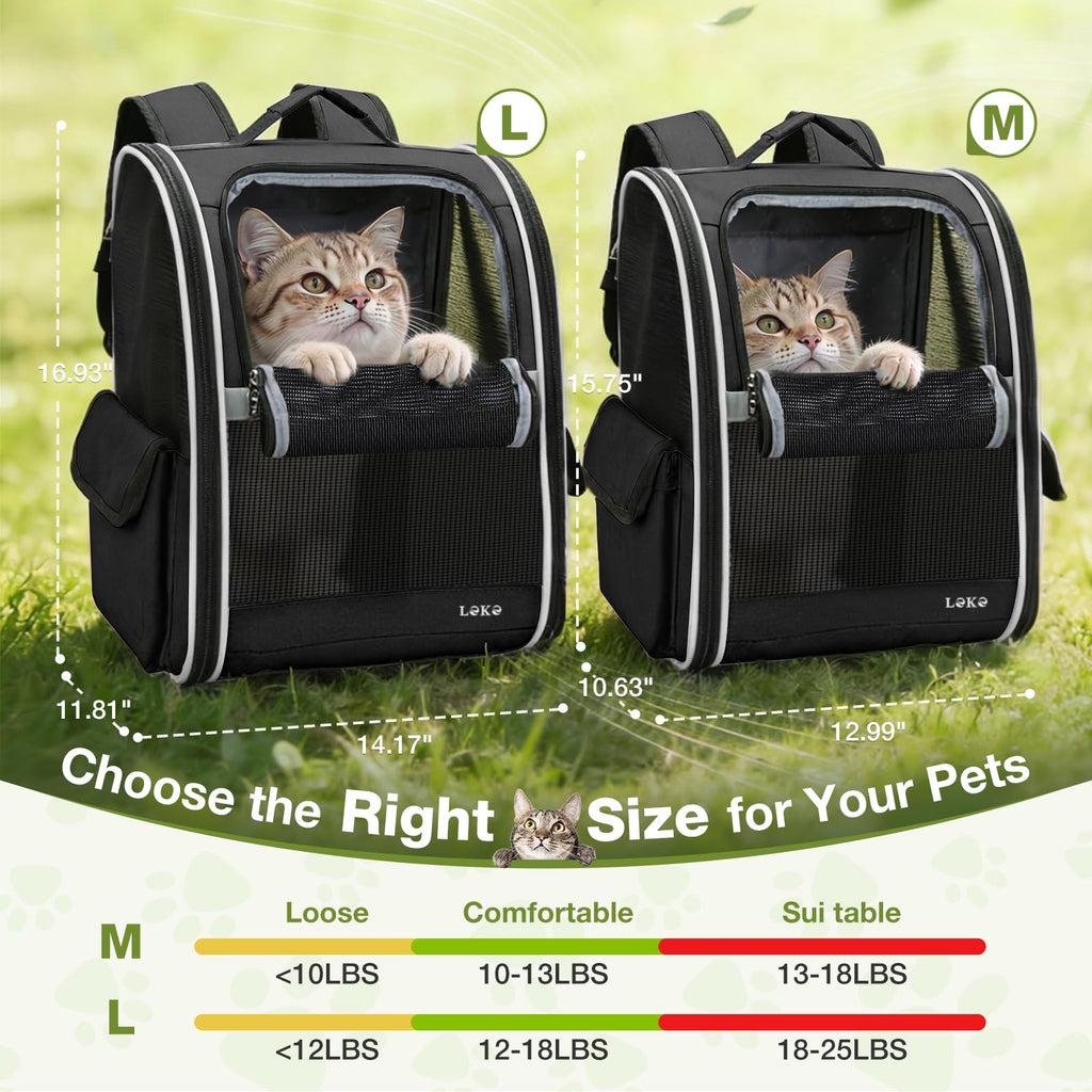 Dog Carrier Backpack for Small Medium Dogs Cats up to 18 lbs, Breathable Pet Backpack Carrier with 3 Entrances K94585