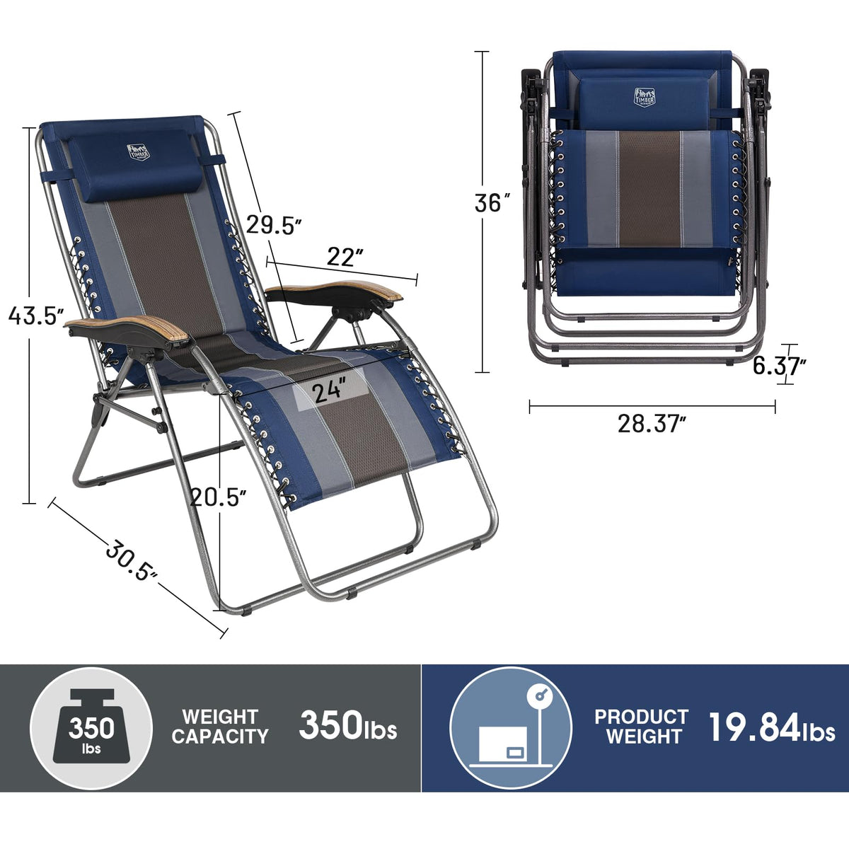 Oversized Zero Gravity Padded Reclining Lounge Chair with Cup Holder 350 lbs X4277