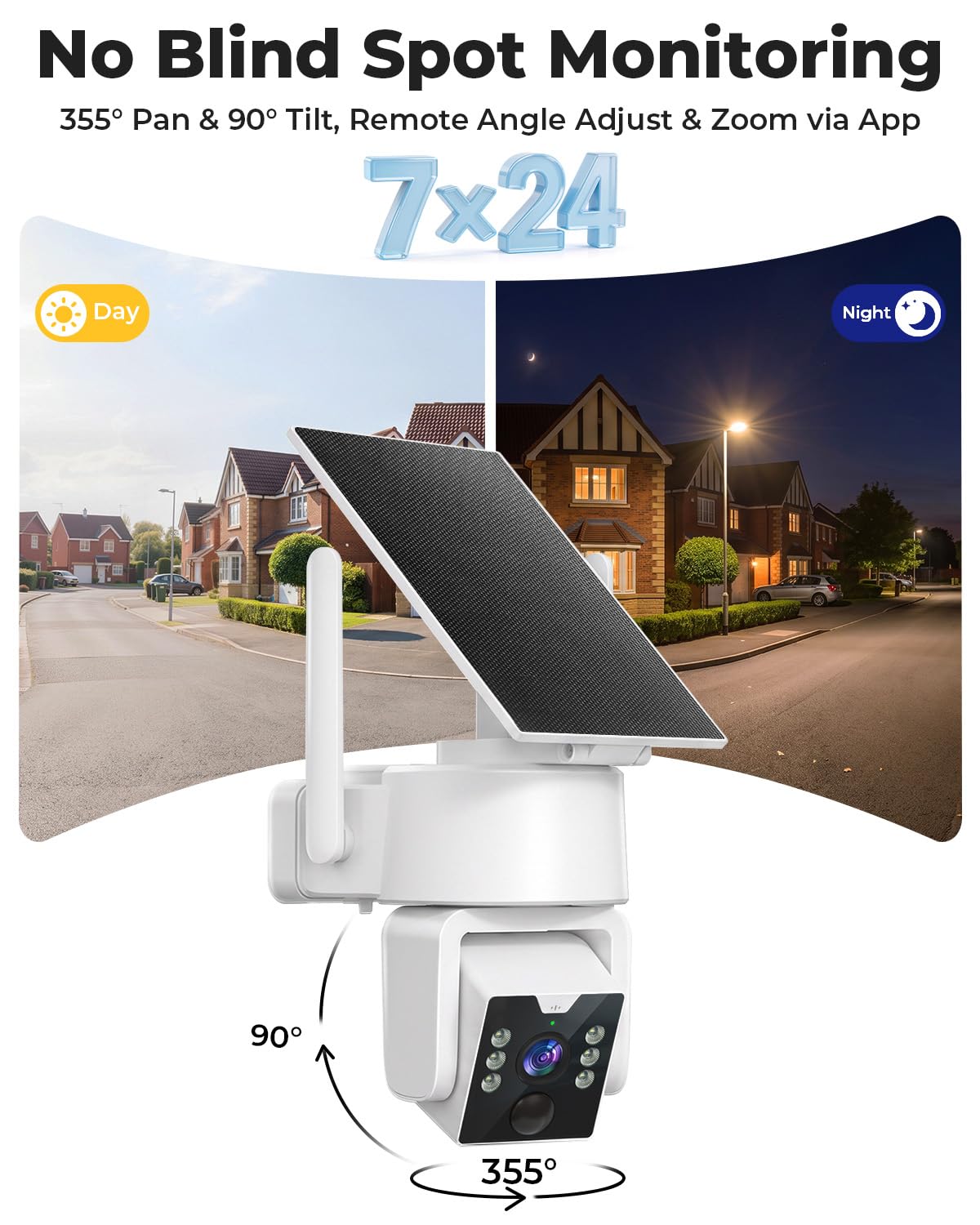 4MP Solar Powered 360° PTZ Outdoor Security Camera X1620