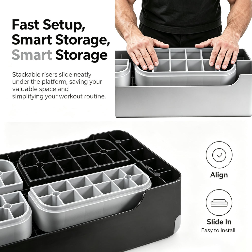 28-Inch Height Adjustable Aerobic Step Platform with 4 Risers K917873