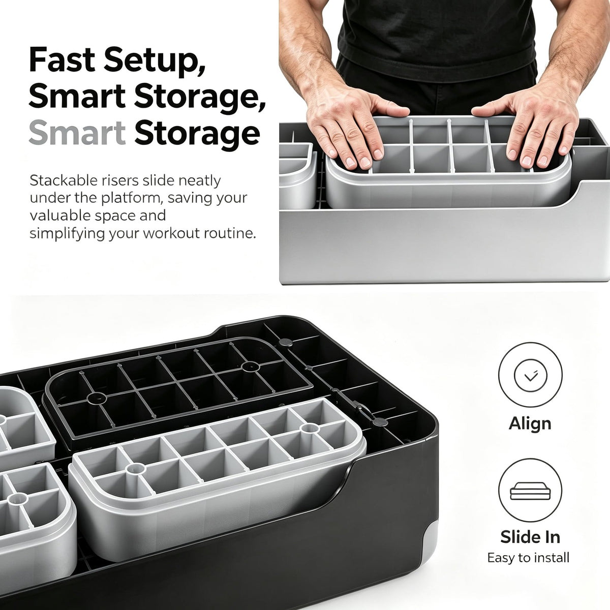 28-Inch Height Adjustable Aerobic Step Platform with 4 Risers K917873