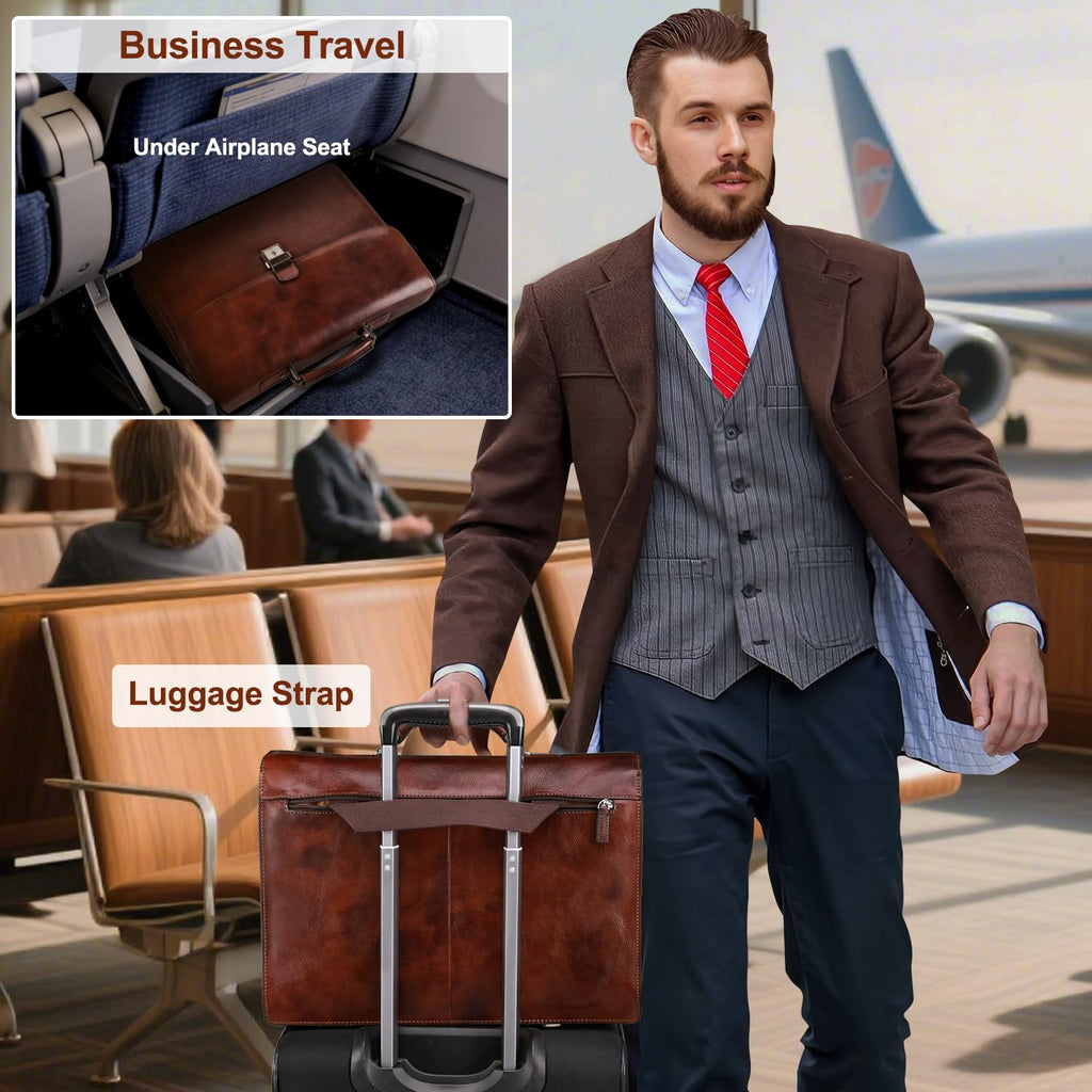Full Grain Leather Briefcase A1962