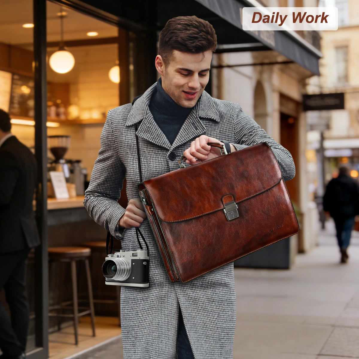 Full Grain Leather Briefcase A1962