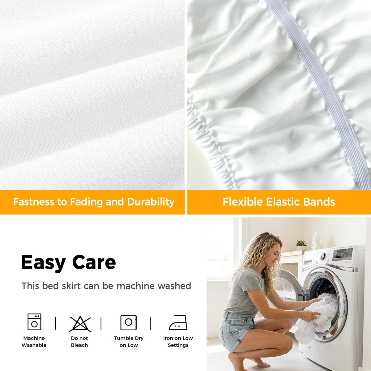 Ruffle Wrap Around Bed Skirt California King 18" Drop O51224