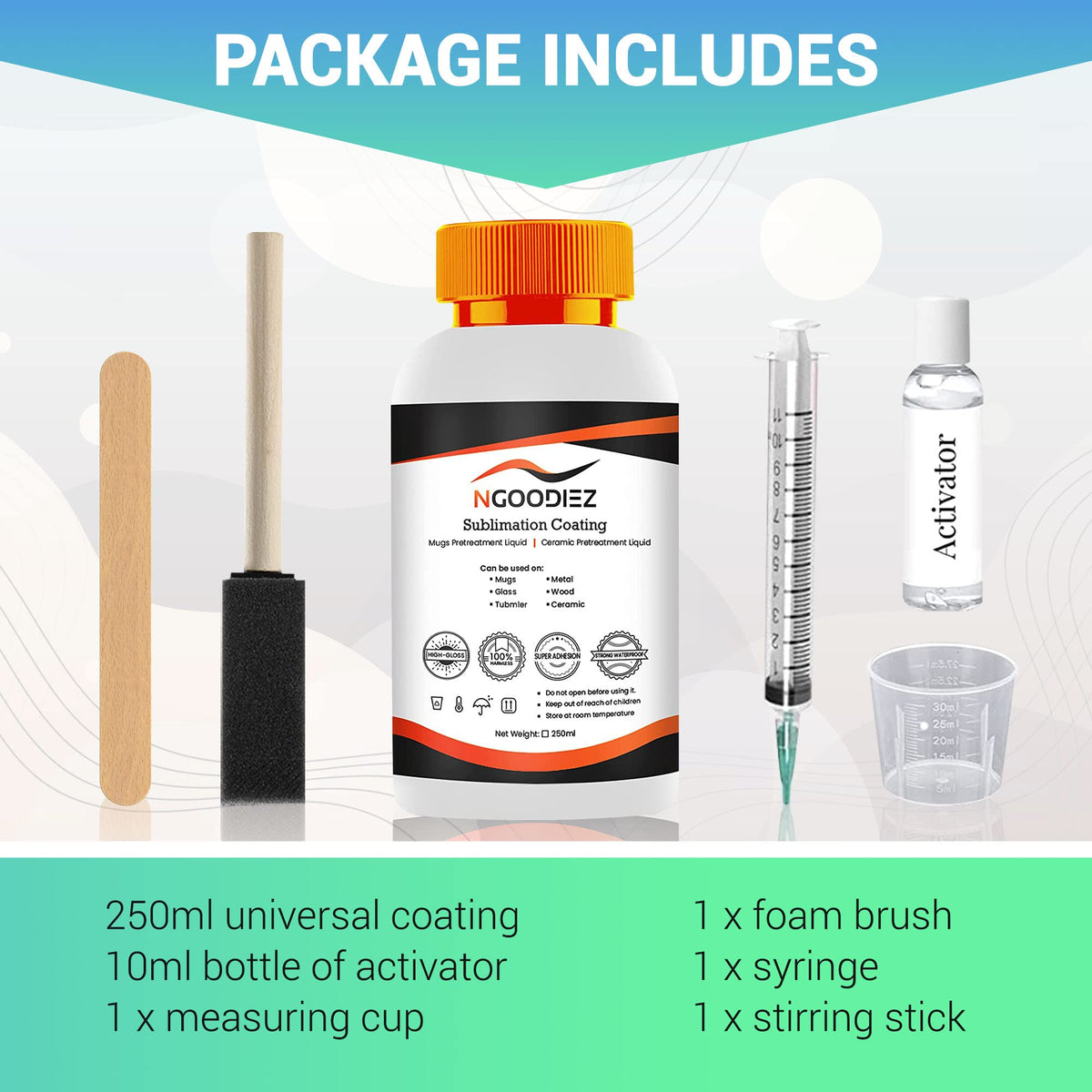 1000ml Quick Dry Washable Sublimation Spray + 250ml High Gloss Waterproof Coating N326